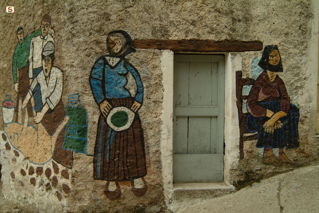 Orgosolo, particolare di un murale