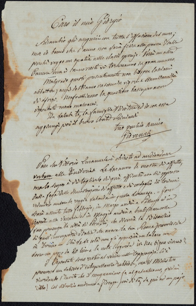 Lettera manoscritta inviata da G. Vegezzi Ruscalla a Giorgio Asproni : 8