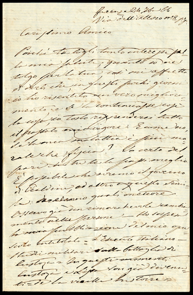 Lettera manoscritta inviata da Girolamo Ulloa a Giorgio Asproni : 15