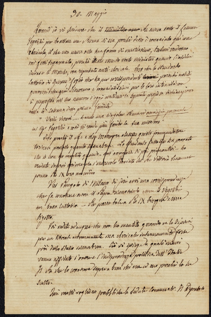 Lettera manoscritta inviata da G. Vegezzi Ruscalla a Giorgio Asproni : 9