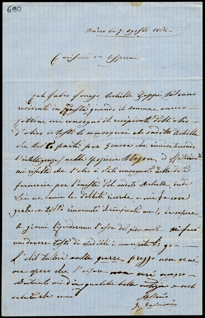 Lettera manoscritta inviata da G. Gallisai Serra a Giorgio Asproni : 7