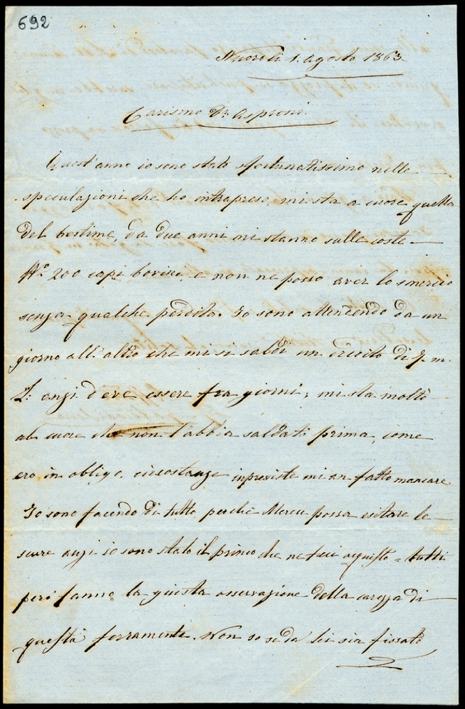 Lettera manoscritta inviata da G. Gallisai Serra a Giorgio Asproni : 9