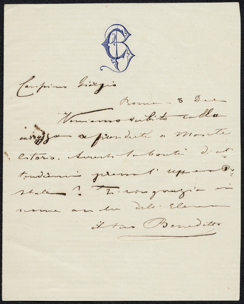 Lettera manoscritta inviata da Benedetto Cairoli a Giorgio Asproni : 22