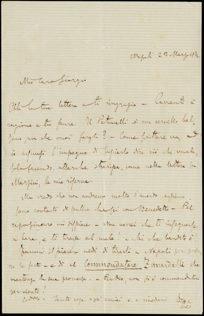 Lettera manoscritta inviata da Iacopo Comin a Giorgio Asproni : 4