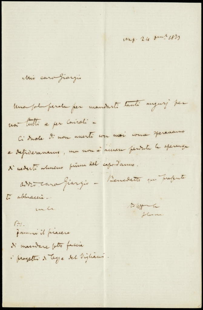 Lettera manoscritta inviata da Iacopo Comin a Giorgio Asproni : 11