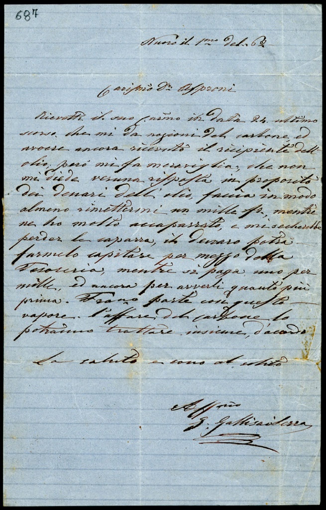 Lettera manoscritta inviata da G. Gallisai Serra a Giorgio Asproni : 4