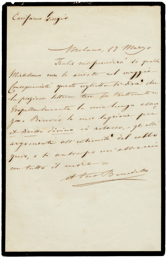 Lettera manoscritta inviata da Benedetto Cairoli a Giorgio Asproni : 16