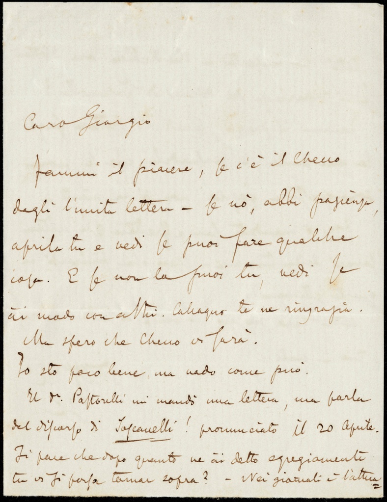 Lettera manoscritta inviata da Iacopo Comin a Giorgio Asproni : 24