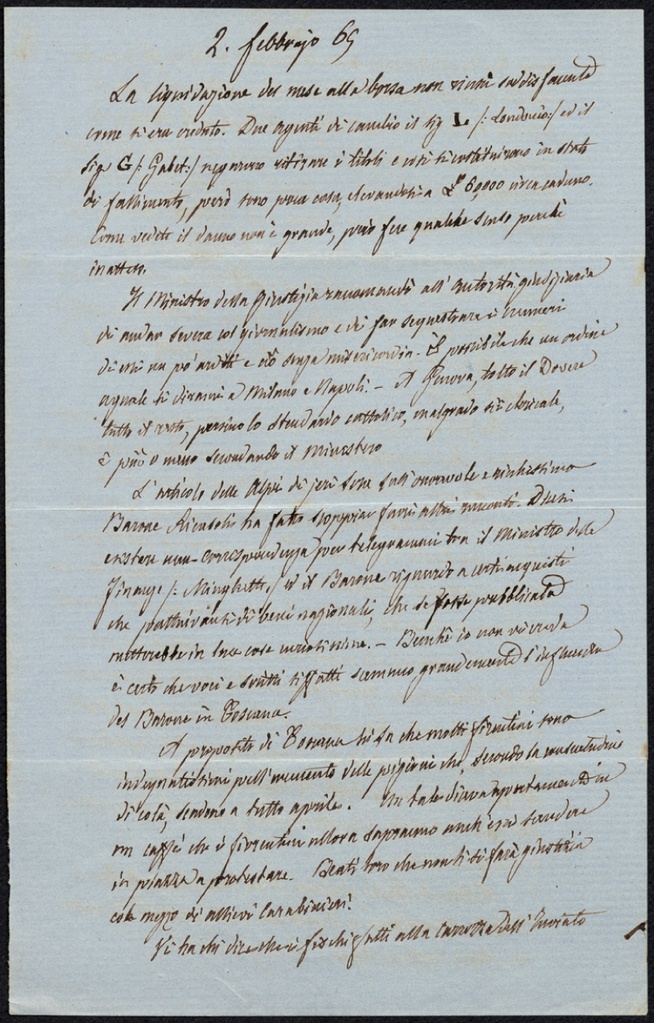 Lettera manoscritta inviata da G. Vegezzi Ruscalla a Giorgio Asproni : 36