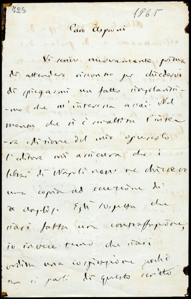Lettera manoscritta inviata da G. Ferrari a Giorgio Asproni : 8
