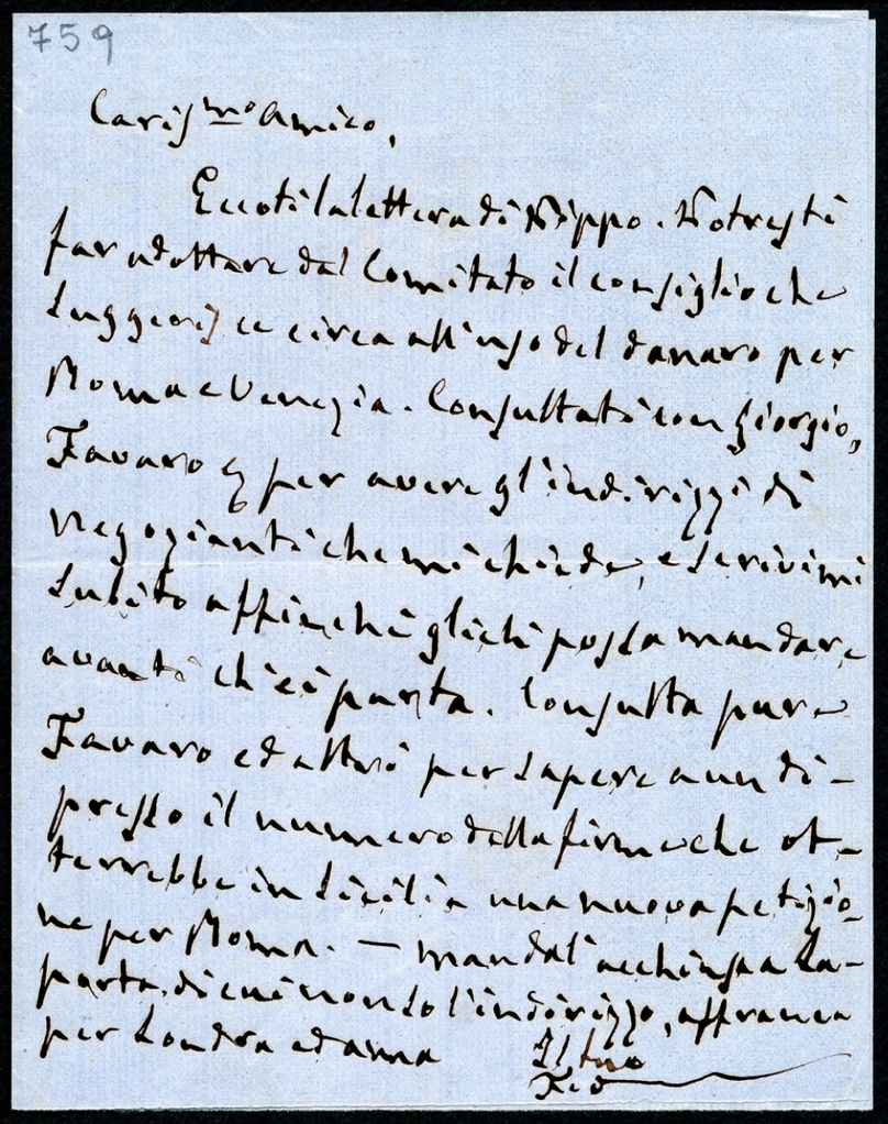 Lettera manoscritta inviata da F. Campanella a Giorgio Asproni : 3