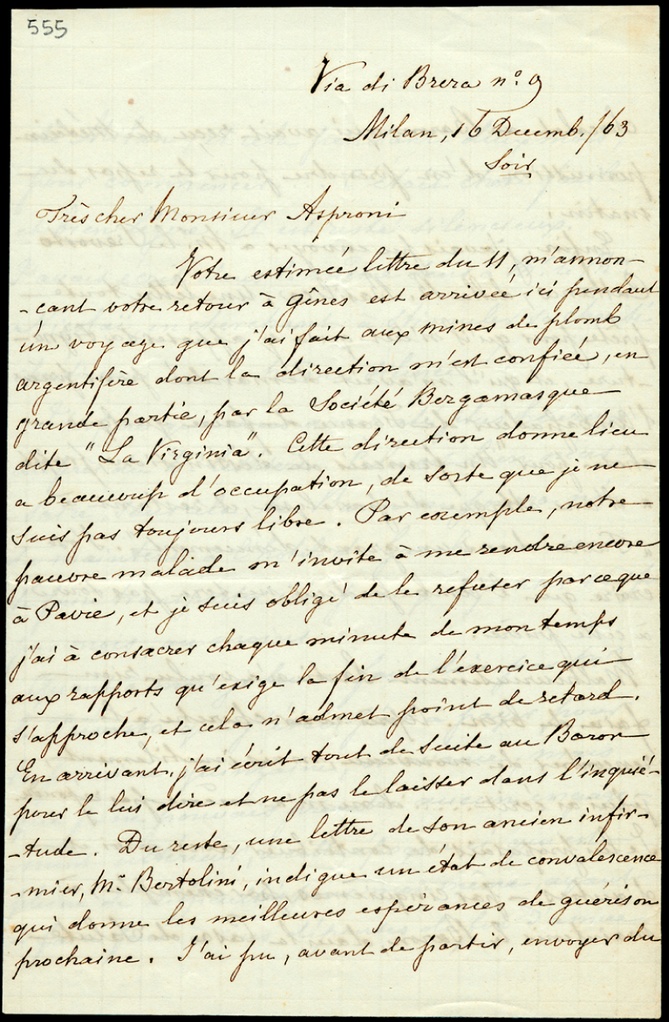 Lettera manoscritta inviata da Visconte de Secqueville a Giorgio Asproni : 3