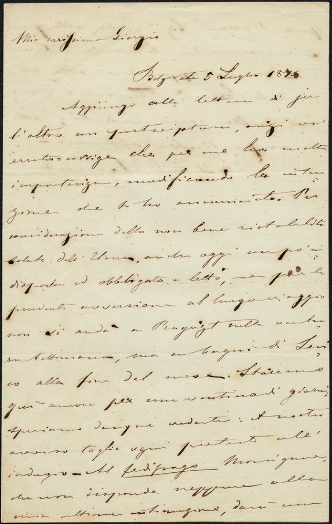 Lettera manoscritta inviata da Benedetto Cairoli a Giorgio Asproni : 8