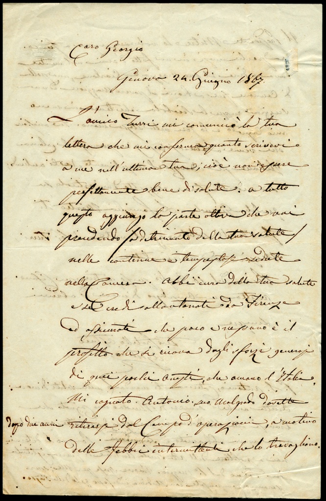 Lettera manoscritta inviata da Agostino Nicolari a Giorgio Asproni : 6