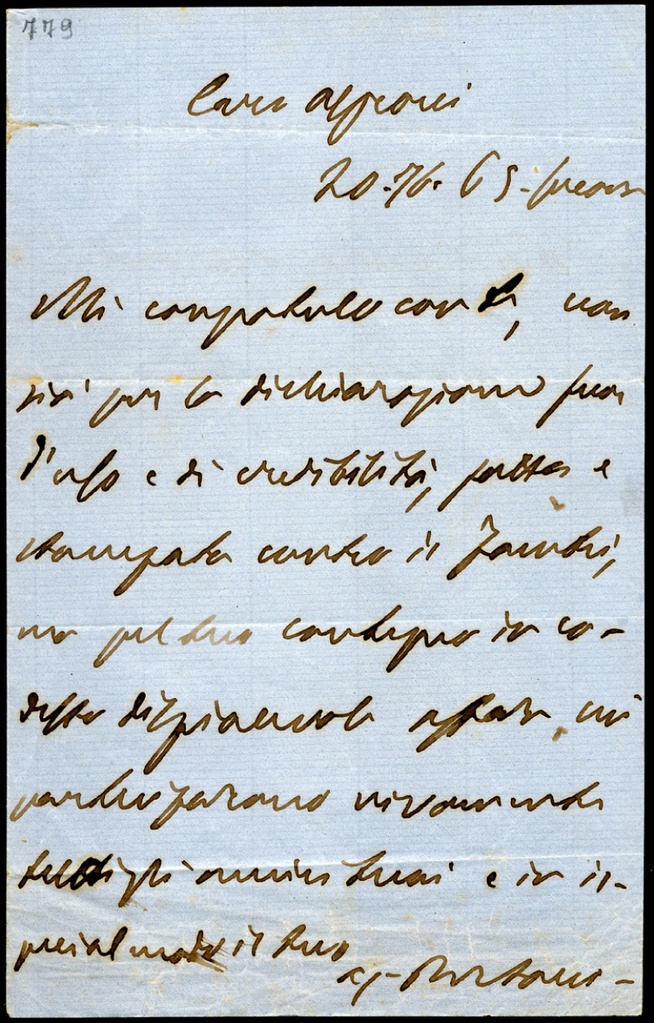 Lettera manoscritta inviata da A. Bertani a Giorgio Asproni : 5