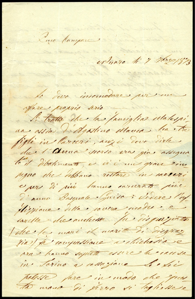 Lettera manoscritta inviata da Francesca Gallisai Pilo a Giorgio Asproni : 16
