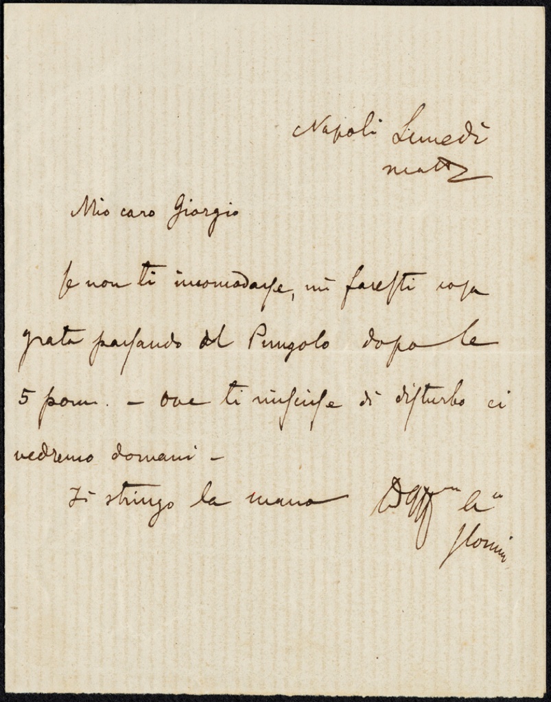 Lettera manoscritta inviata da Iacopo Comin a Giorgio Asproni : 27
