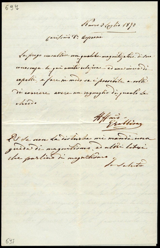 Lettera manoscritta inviata da G. Gallisai Serra a Giorgio Asproni : 14
