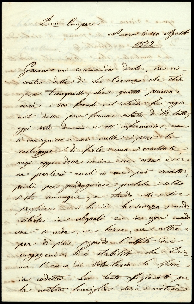 Lettera manoscritta inviata da Francesca Gallisai Pilo a Giorgio Asproni : 4