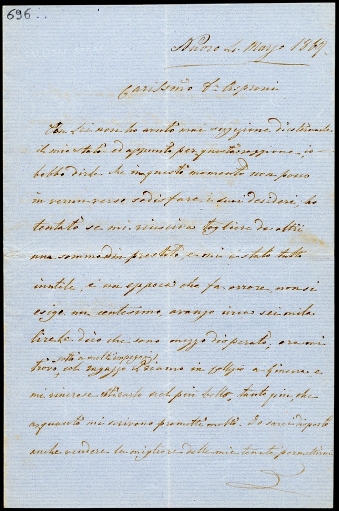 Lettera manoscritta inviata da G. Gallisai Serra a Giorgio Asproni : 13