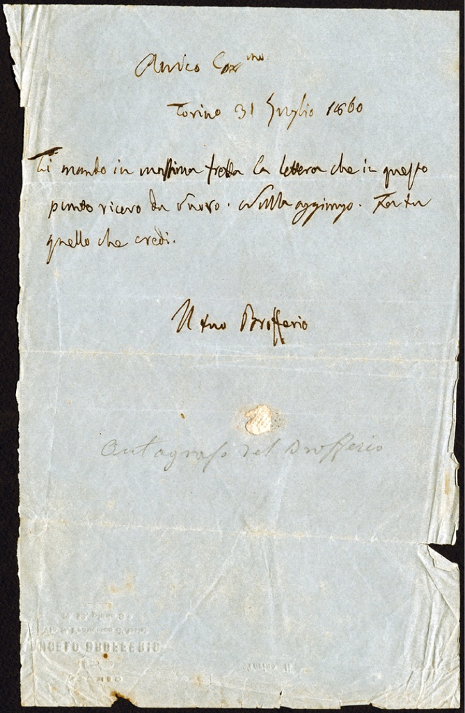Lettera manoscritta inviata da Angelo Brofferio a Giorgio Asproni : 6