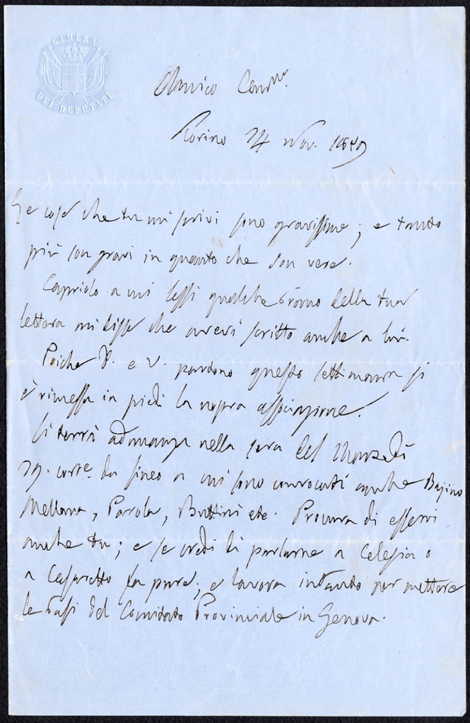 Lettera manoscritta inviata da Angelo Brofferio a Giorgio Asproni : 2