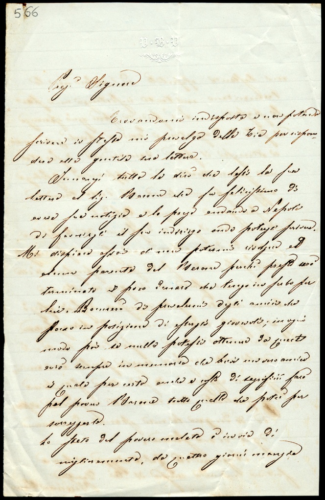 Lettera manoscritta inviata da Virginia Vram a Giorgio Asproni : 5