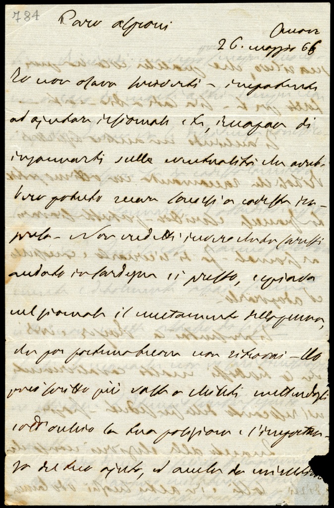 Lettera manoscritta inviata da A. Bertani a Giorgio Asproni : 10