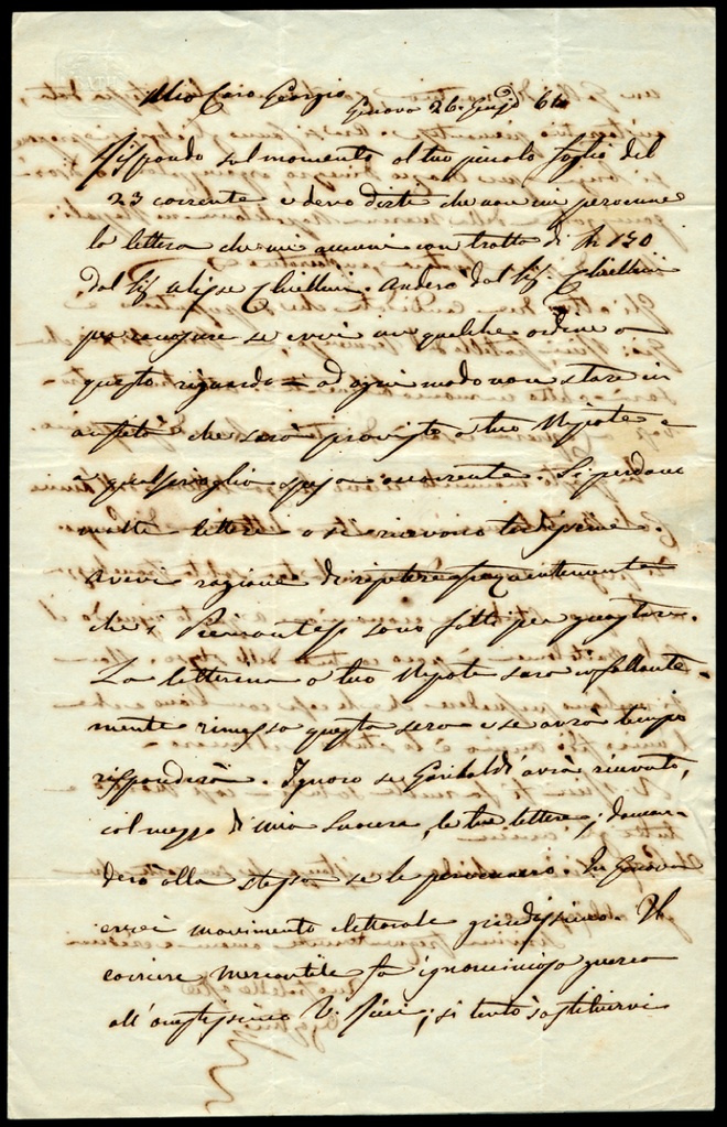 Lettera manoscritta inviata da Agostino Nicolari a Giorgio Asproni : 8