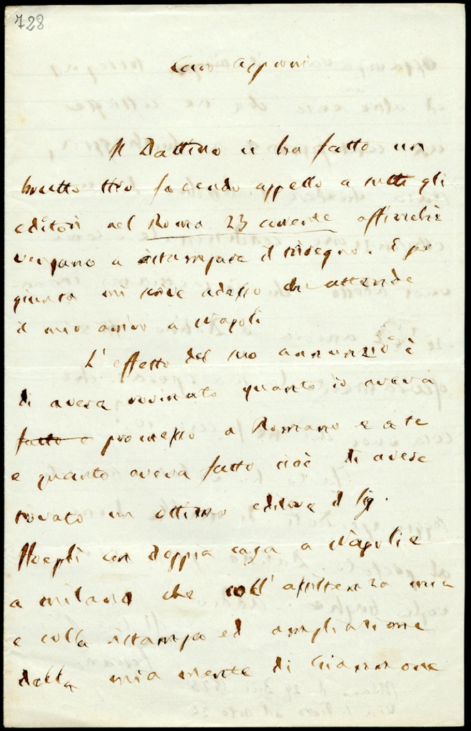 Lettera manoscritta inviata da G. Ferrari a Giorgio Asproni : 11