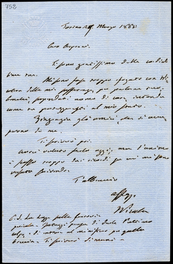 Lettera manoscritta inviata da Nicola Fabrizi a Giorgio Asproni : 3