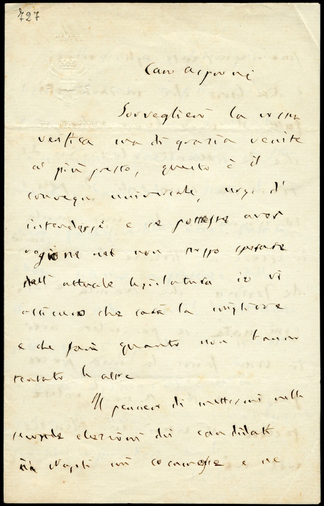 Lettera manoscritta inviata da G. Ferrari a Giorgio Asproni : 10
