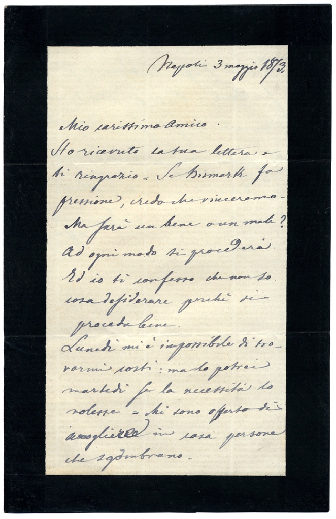 Lettera manoscritta inviata da F. Palasciano a Giorgio Asproni : 7