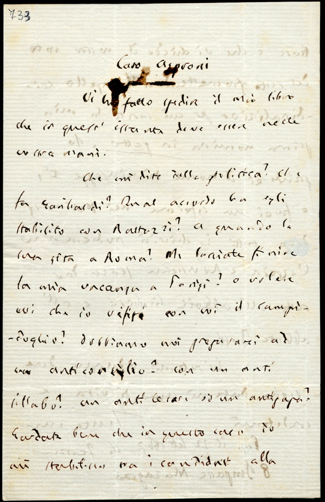 Lettera manoscritta inviata da G. Ferrari a Giorgio Asproni : 16