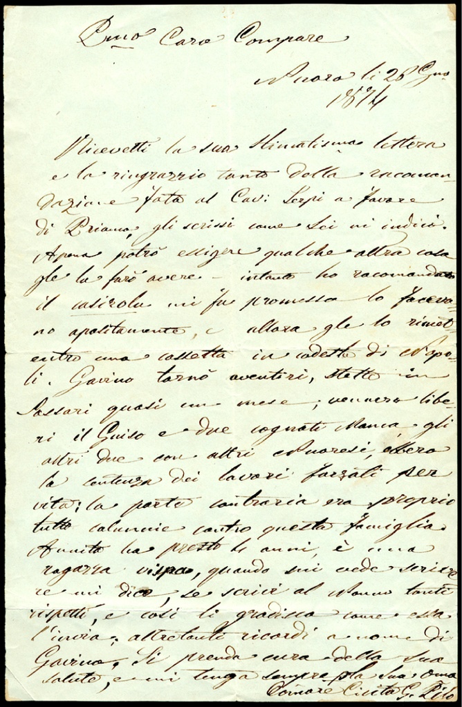 Lettera manoscritta inviata da Francesca Gallisai Pilo a Giorgio Asproni : 15