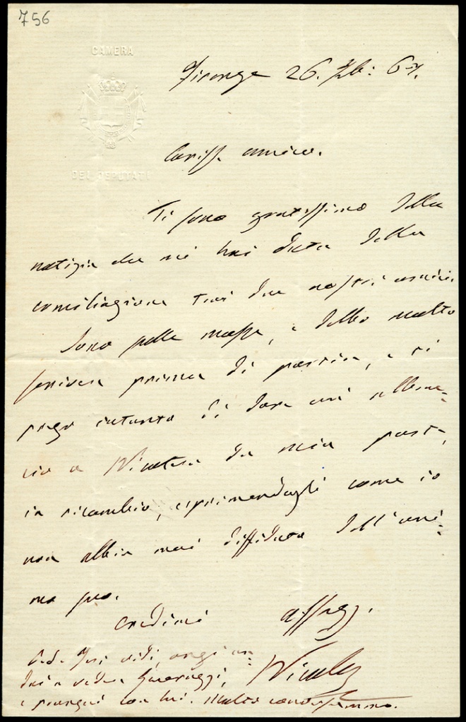 Lettera manoscritta inviata da Nicola Fabrizi a Giorgio Asproni : 7