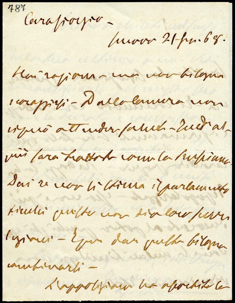 Lettera manoscritta inviata da A. Bertani a Giorgio Asproni : 13