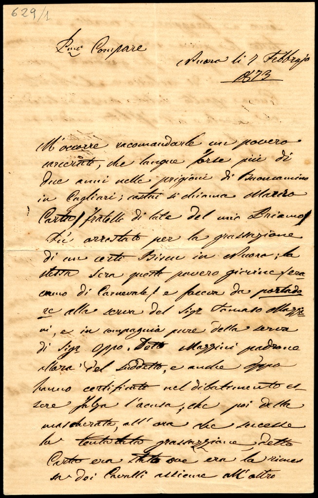 Lettera manoscritta inviata da Francesca Gallisai Pilo a Giorgio Asproni : 8