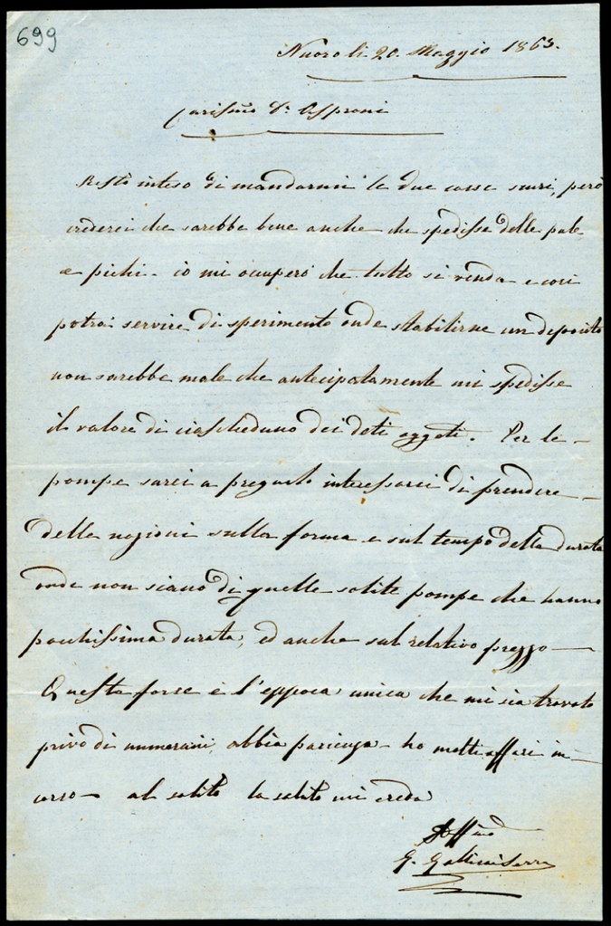 Lettera manoscritta inviata da G. Gallisai Serra a Giorgio Asproni : 16