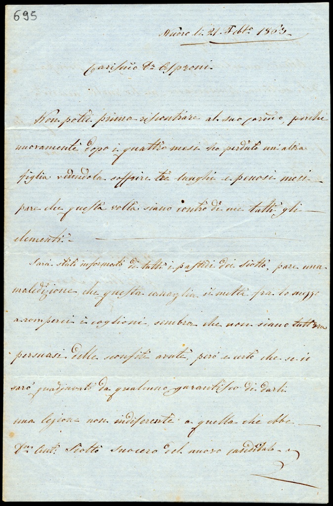 Lettera manoscritta inviata da G. Gallisai Serra a Giorgio Asproni : 12
