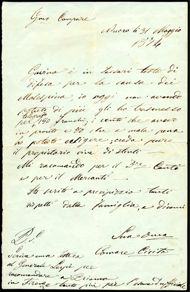 Lettera manoscritta inviata da Francesca Gallisai Pilo a Giorgio Asproni : 14