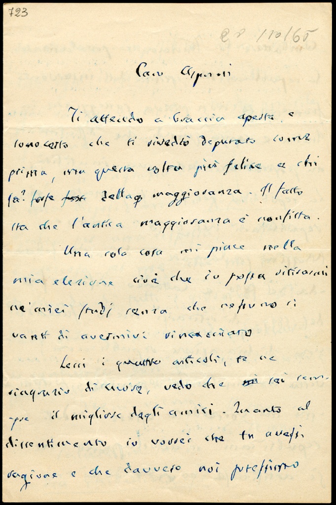 Lettera manoscritta inviata da G. Ferrari a Giorgio Asproni : 6