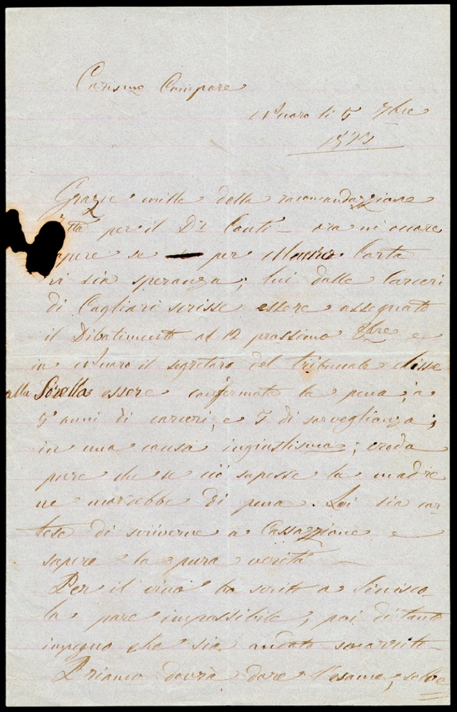 Lettera manoscritta inviata da Francesca Gallisai Pilo a Giorgio Asproni : 17