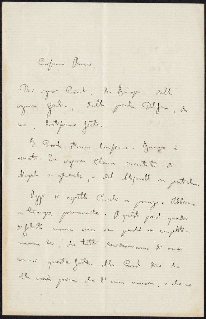 Lettera manoscritta inviata da Michele Uda a Giorgio Asproni : 1