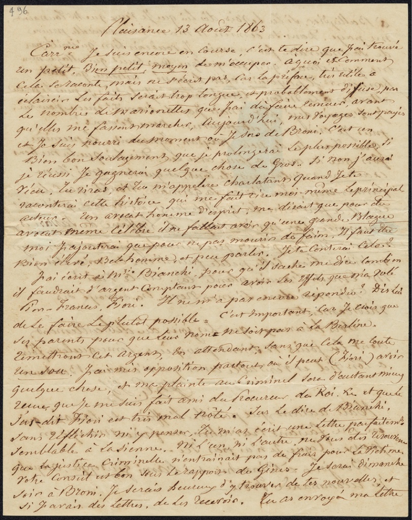 Lettera manoscritta inviata da Guillon di Saint Leger a Giorgio Asproni e Giovanni Antonio Porcu : 2