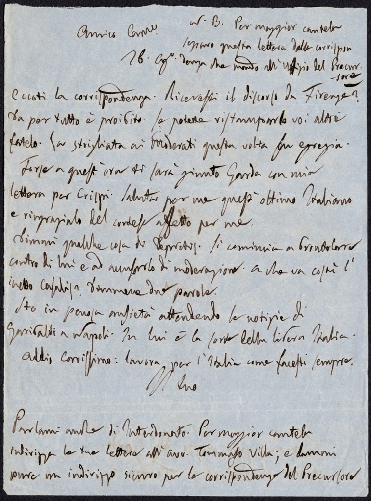 Lettera manoscritta inviata da Angelo Brofferio a Giorgio Asproni : 14