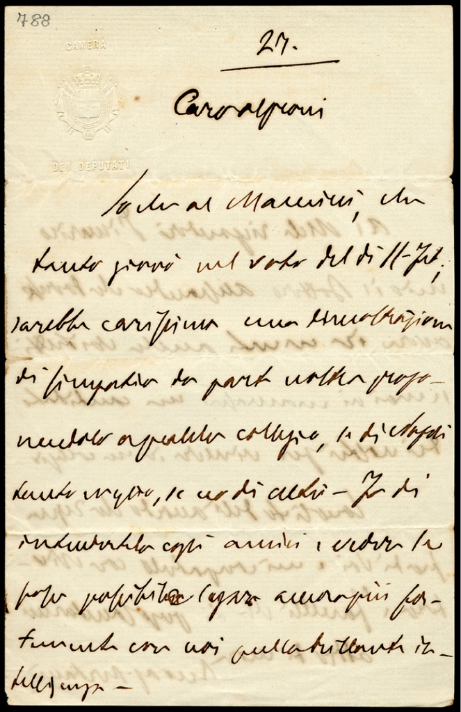 Lettera manoscritta inviata da A. Bertani a Giorgio Asproni : 14