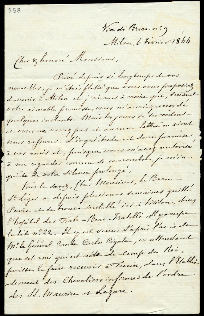 Lettera manoscritta inviata da Visconte de Secqueville a Giorgio Asproni : 6