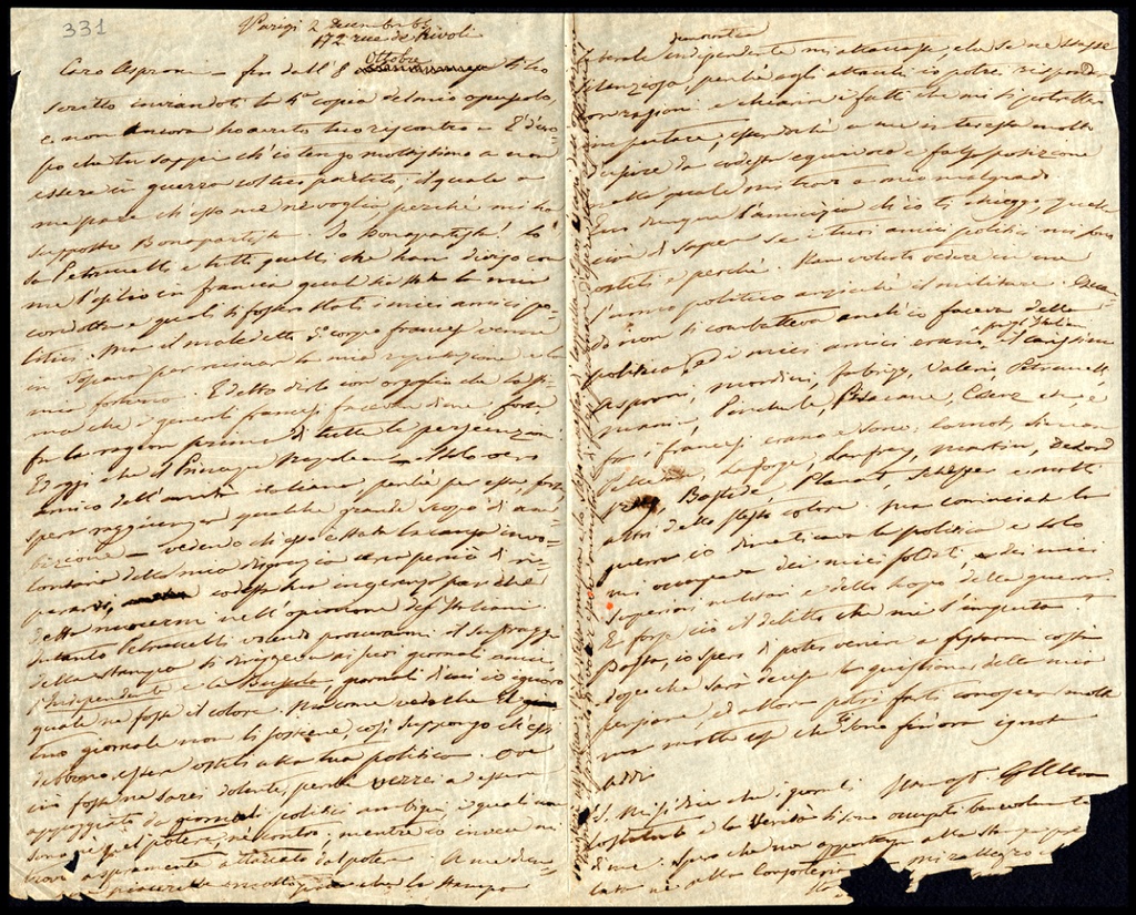 Lettera manoscritta inviata da Girolamo Ulloa a Giorgio Asproni : 8