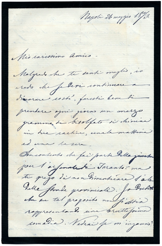 Lettera manoscritta inviata da F. Palasciano a Giorgio Asproni : 8